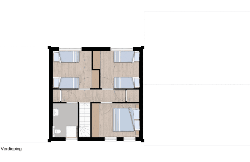 Luxe welnessboerderij 14p plattegrond verdieping